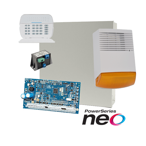 Kit alarma la efractie DSC NEO cu sirena exterioara